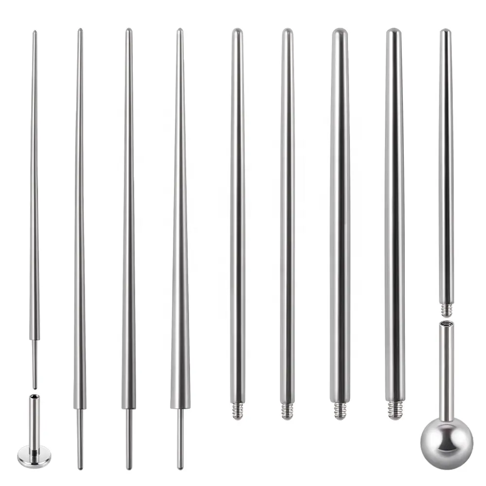 Chirurgischer Stahl/18G Insertion Pin Taper für faden losen Schmuck Nasenloch Piercing Taper Push in Ohrringe Body Piercings Tool