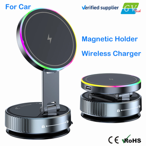 Hot Selling K3 15W <strong>Car</strong> Magnetic <strong>Holder</strong> Wireless <strong>Charger</strong> with RGB Light Strong Cooling 360 Degree Rotation <strong>Car</strong> Bracket Adapter - Product Image 1