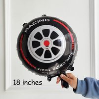 Kit d'arche de ballons de course en latex gris, bleu, noir, rouge, blanc, avec motif roue de course et ballons en aluminium, pour décoration de fête d'anniversaire 'Two Fast'