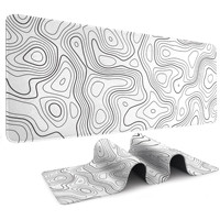 Grand tapis de souris de jeu avec motif de forêt, tapis de bureau avec bords cousus, base en caoutchouc antidérapante pour ordinateur PC Gamer