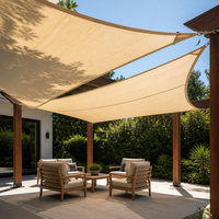 Voile d'ombrage tissée tricotée résistante aux UV 185GSM Beige pour extérieur, parking, balcon, patio