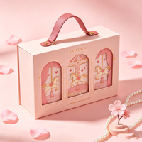 Boîte cadeau rose premium avec poignée, thème carrousel, pour emballage de cadeaux surprise de luxe, cosmétiques et bijoux