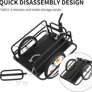 عربة دراجة رباعية العجلات قابلة للطي ومريحة بهيكل منصة، لنقل الحيوانات الأليفة والتخييم وحمل الأمتعة والتسوق - Product Image 5