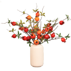 Branche de grenade artificielle Qingyu Chronicle, rouge orangé, pour décoration de bureau, maison et accessoires de mariage - Product Image 5