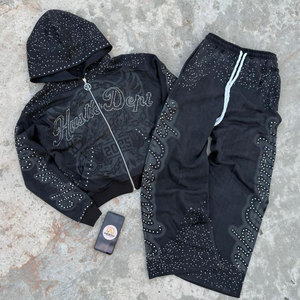 Conjuntos Deportivos de Invierno para Hombre de Algodón de Alta Calidad con Logotipo Personalizado de ASISTO INDUSTRIES, Pantalones Deportivos Acampanados de Felpa Francesa y Sudadera con Capucha - Product Image 4