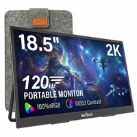 Écran portable de 18,5 pouces, moniteur de jeu 2K QHD 120 Hz, écran IPS ultra fin 100 SRGB avec béquille, écran externe