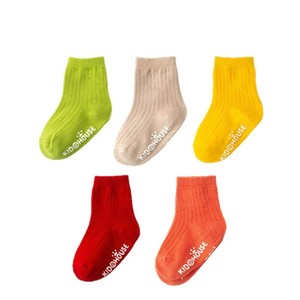Chaussettes en coton de couleur unie confortables, style toutes saisons, sans compression sur les jambes, adaptées aux nouveau-nés, nourrissons et enfants de 0 à 3 ans, chaussettes pour bébés - Product Image 2