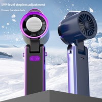 Ventilateur portable pliable version refroidissement, promotion usine, chargement rapide USB-C, silencieux, écran LED, mini-ventilateur