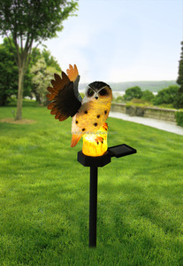 Năng lượng mặt trời ngoài trời Đèn trang trí mô phỏng động vật vườn sân vườn rau âm mưu chim thấm <span class=keywords><strong>Owl</strong></span> cỏ đèn - Product Image 6