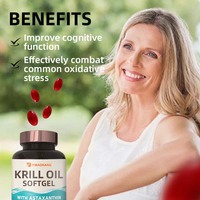 Capsules d'huile de krill antarctique OEM, oméga-3 EPA DHA, astaxanthine et phospholipides, favorisent la santé des articulations, du cerveau et du cœur