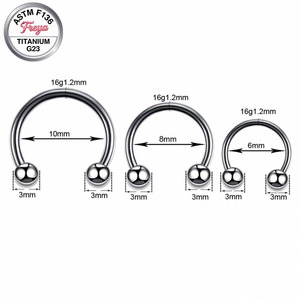 <span class=keywords><strong>Piercing</strong></span> Freya G23 de Titanio para Nariz, Septum, Oreja, Ceja, Labio, Hélix, <span class=keywords><strong>Tragus</strong></span>, Aros de 14G y 16G, Joyería para Piercings - Product Image 4