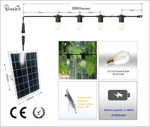 10W Solar Led Light Strings S14 Led String Light Solar Camping Light Outdoor Waterproof IP65 Solar Led Strings