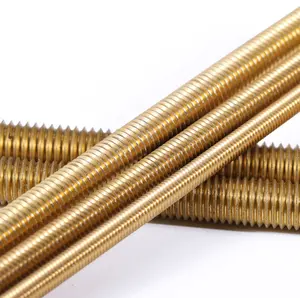 Nhà máy cung cấp H59 H62 đồng đồng đinh tán loạt din975 din976 M4 M5 M6 M8 M20 đầy đủ Threaded Bar Brass Threaded Rod