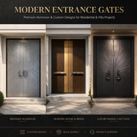 Portail double d'entrée en acier inoxydable pour villa privée, ouverture automatique antivol pour maison résidentielle de luxe