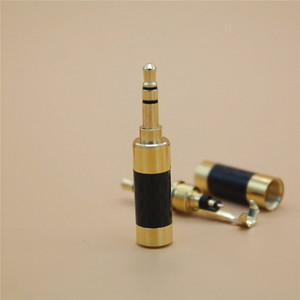 Carbon Fiber Gold Plated 3.5mm Headphone Plug With Clip Straight Male Connector For MP3 Headphones - Product Image 2