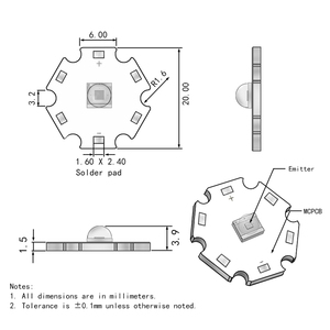 3535 Đèn Hạt 45mil Bridgelux Epistar 3 W 1W Công Suất Cao <span class=keywords><strong>LED</strong></span> Với Sao Nhôm Tản Nhiệt PCB 3 <span class=keywords><strong>Watt</strong></span> Trắng <span class=keywords><strong>LED</strong></span> - Product Image 4