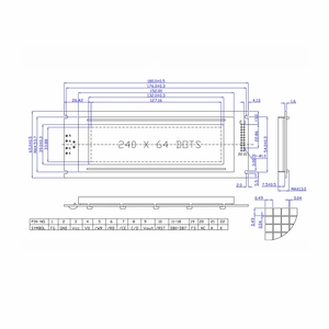 5Vブルー/グリーンLCDモジュール240列X 64列、<span class=keywords><strong>Arduino</strong></span>のようなマイクロコントローラーと互换性がある - Product Image 4