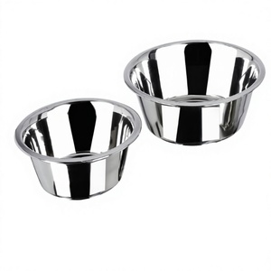 Maxfresh Stainless Steel <b>Dog</b> Bowl Solid Color Rounded Shape Food Grade Material Simple Style Dishwasher Safe Heat Resistant - Product Image 2