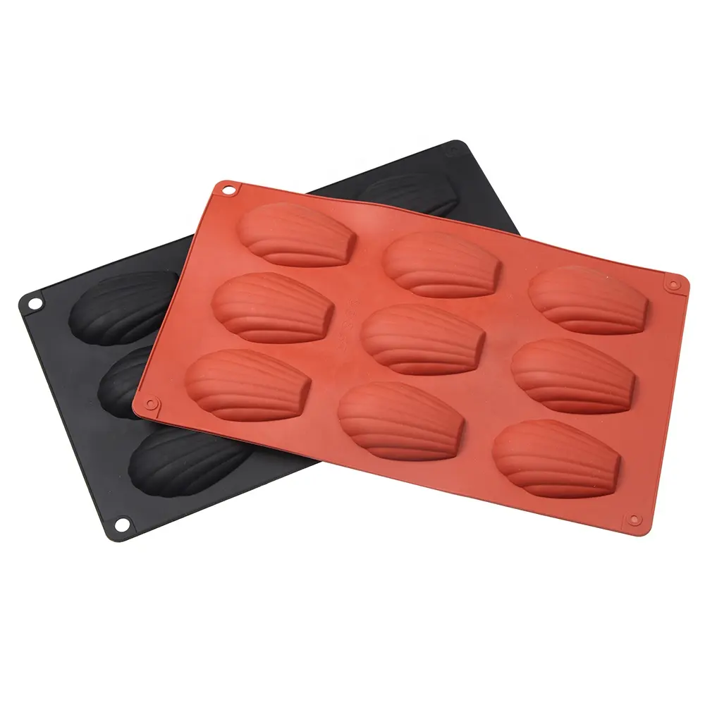 Silicone Madeleine Mold 9 Cavities Nonstick Baking Mold Handmade Soap Moulds Ice Cube Tray Making Cake Chocolate Candy Biscuit