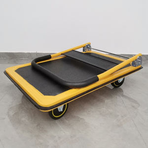 300Kg Laden 60*90Mm Opvouwbare Eva Handgreep Handkarren & Trolleys Zwart Pvc Geel Staal Staal Industriële <span class=keywords><strong>Trolley</strong></span> Met Pu Caster - Product Image 3