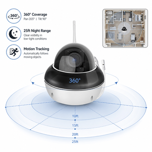 Cámara de Seguridad PTZ con WiFi, Domo para Exteriores, Luz Infrarroja, Visión Nocturna, Detección de Movimiento, IP66 Impermeable, <span class=keywords><strong>Alarma</strong></span> para el Hogar - Product Image 5