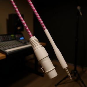 Câble Cannon XLR femelle vers jack mâle 6,35 mm, 3 mètres, mono, blanc fuchsia - Product Image 3