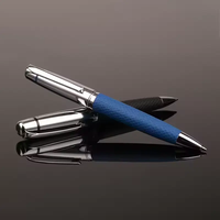 Stylo en cuir PU de luxe avec métal pour hommes d'affaires, design personnalisé, stylo à bille/rouleau