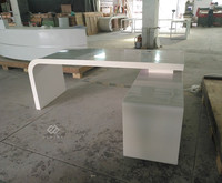 Bureau de direction en marbre corian durable Offre Spéciale design blanc incurvé moderne