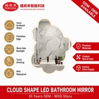 Miroir de salle de bain LED en forme de nuage Fullkenlight, sans cadre, rétroéclairé, pour le marché des matériaux de construction