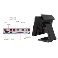 Système de point de vente BVS BVS-SW156T1 15,6'' VFD tout-en-un avec écran tactile, caisse enregistreuse, processeur Intel, Windows 10, 4 Go de RAM, pour magasin de détail, COM2 USB, HD LAN