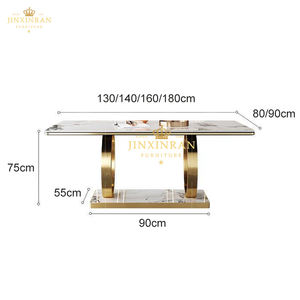 Mobilier moderne de salle à manger, style nordique, rectangulaire, luxe, table à manger en marbre, ensemble table à manger avec chaises à vendre - Product Image 4