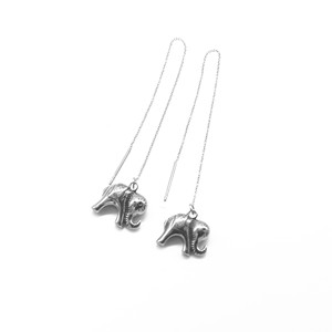 Pendientes colgantes de elefante de acero y titanio a la moda de Yunnique, pendientes con forma de animal y cadena larga para mujer, accesorios - Product Image 1