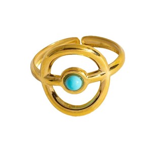 Bague en acier titane style œil du diable, style exotique européen et américain, unique et tendance, pour femme, en acier inoxydable, pour l'index - Product Image 5