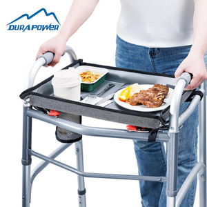 Bandeja para andador DURAPOWER gris 40.5x33cm plegable con portavasos para personas mayores, uso en exteriores - Product Image 3