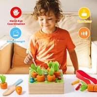 EPT Offres Spéciales 4 en 1 bébé Montessori jouets en bois développement forme tri et correspondant Puzzle carottes récolte jeu pour les enfants