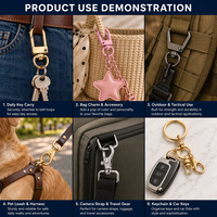 Accessoires de porte-clés en métal en gros, mousquetons et anneaux de clés variés pour la quincaillerie de sacs à main et les loisirs créatifs, directement de l'usine
