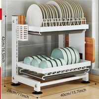 Étagère à couverts multifonctionnelle réglable de cuisine, organisateur de drainage de planche à découper de couteau de plat d'assiette, supports de stockage en métal