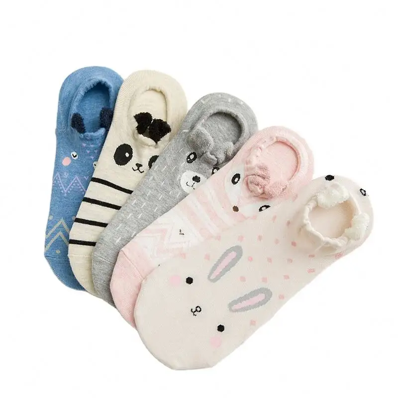 Cute Harajuku Animal Socks Women Summer Korean Cat Bear Rabbit Funny Low Cut Ankle Sock Happy Socks