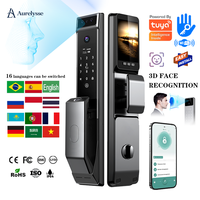 Serrure électronique Aurelysse Premium à reconnaissance faciale par veine palmaire, multi-déverrouillage (empreinte digitale, clé), connectivité Wi-Fi via application Tuya Smart