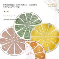Nouveau set de table haut de gamme en lin, motif citron, style pastoral, design brodé, double couche, options bicolores