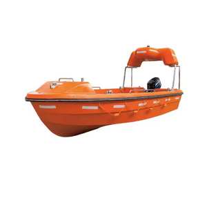 Bateau de sauvetage FRP pour 6 personnes avec configuration de moteur hors-bord gonflable pour patrouilles côtières et opérations de secours d'urgence - Product Image 1