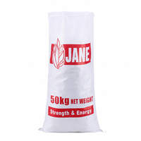 Sac tissé en PP blanc de 50 kg, sac à graines de sésame laminé imprimé sur mesure, sac d'emballage en polypropylène résistant à l'humidité pour céréales et farine