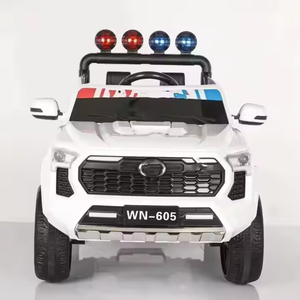 Gran oferta, coche de policía de estilo europeo eléctrico negro para niños pequeños, juguetes para niños de 12V, coches grandes de policía para niños con luces y Sirena - Product Image 3