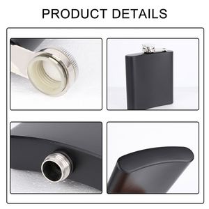Gourde à liqueur en acier inoxydable noir mat avec gravure laser, logo personnalisé, 6oz, 7oz, 8oz, 9oz, 10oz, 12oz - Product Image 3