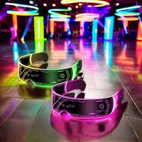 Lunettes de fête LED carrées futuristes à piles pour intérieur, lumineuses et colorées, pour la remise des diplômes, Pâques, Thanksgiving - Grande Vente