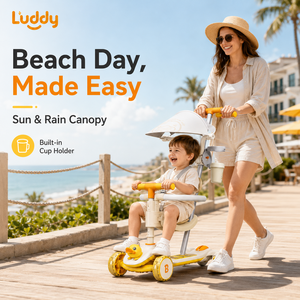 <span class=keywords><strong>Monopattino</strong></span> per Bambini Luddy con Sedile e Tettuccio, Scooter Multifunzionale 4 in 1, Giocattolo Cavalcabile per Bambini, Girello con Altezza Regolabile - Product Image 4