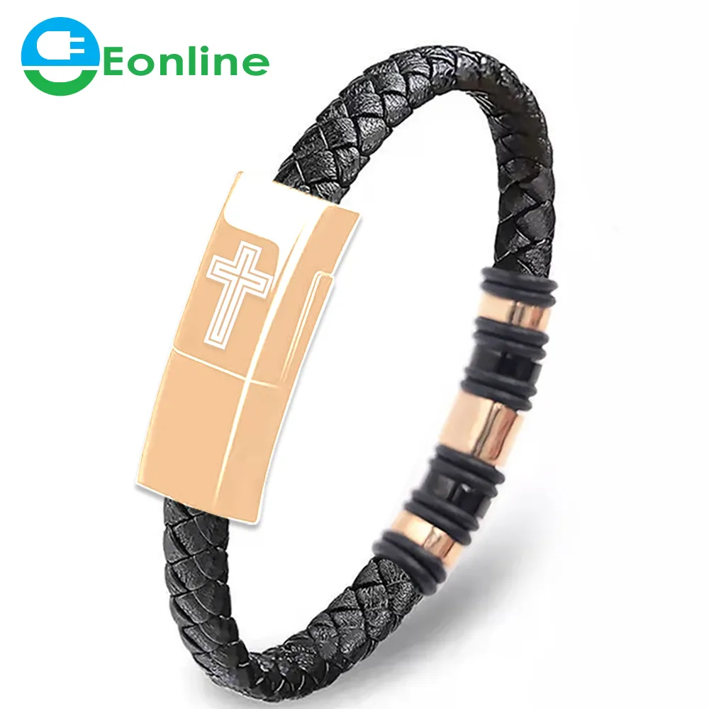 EONLINE 3D 6A Câble de chargeur de bracelet en cuir portable Type-c Câble de chargement de données de bracelet USB pour Iphone 15 PRO MAX