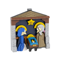 Imagen del Nacimiento de Jesús, Calcetines Creativos, Kits de Ladrillos MOC, Contenedor, Ladrillos DIY, Bloques de Construcción, Juguetes para Niños MOC1715
