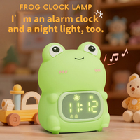 Horloge de table LED intelligente à piles avec veilleuse grenouille en silicone à écran tactile et changement de couleur pour la décoration intérieure