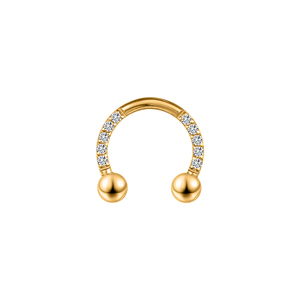G23 Titan Mũi xuyên vàng bạc vách ngăn mũi nhẫn <span class=keywords><strong>6mm</strong></span> 8mm đá quý móng ngựa tròn Barbell piercing đồ trang sức - Product Image 3